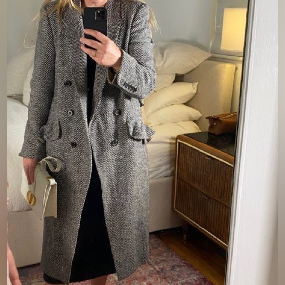 NWOT Burberry Herringbone Trench Wool Coat - Picture 3 of 5